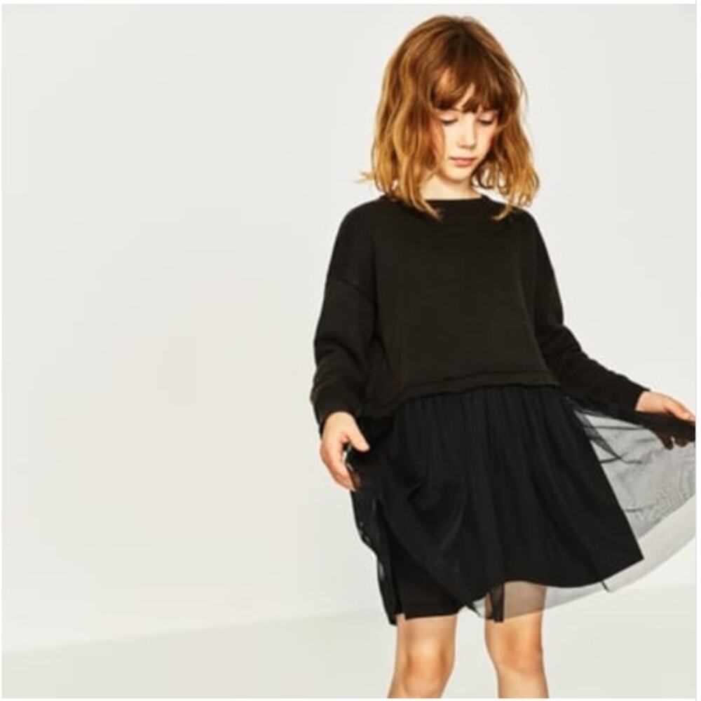 Zara Combined Tulle Mini Dress in BLACK (8)